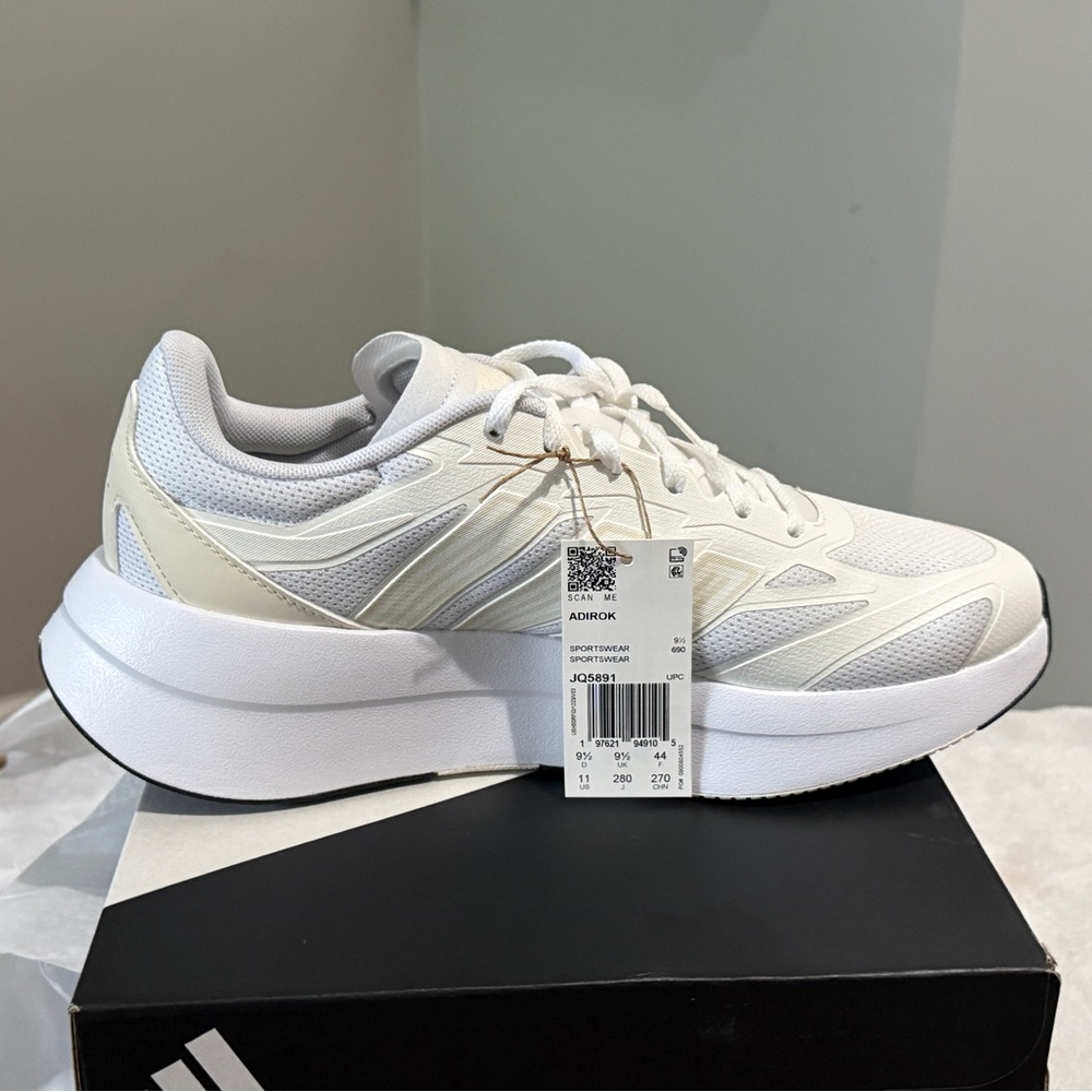 adidas Adirok Lace Up Womens Size 11 White Sneakers Casual Sports Shoes NIB
